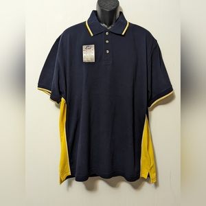 NWOT Men's Spike Sports Golf Polo Shirt Size XL Blue and Yellow